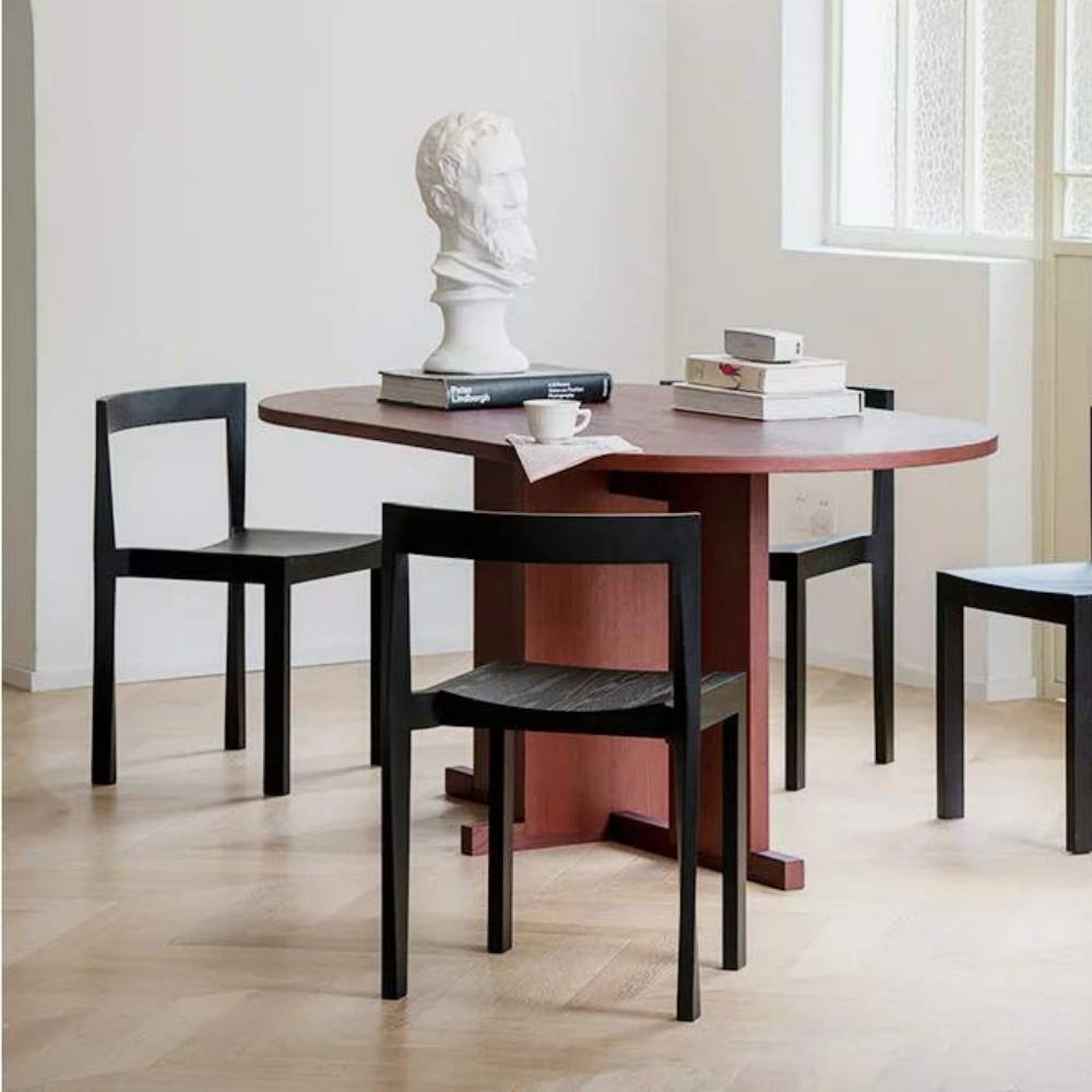 Solid black wood chair CHARKL