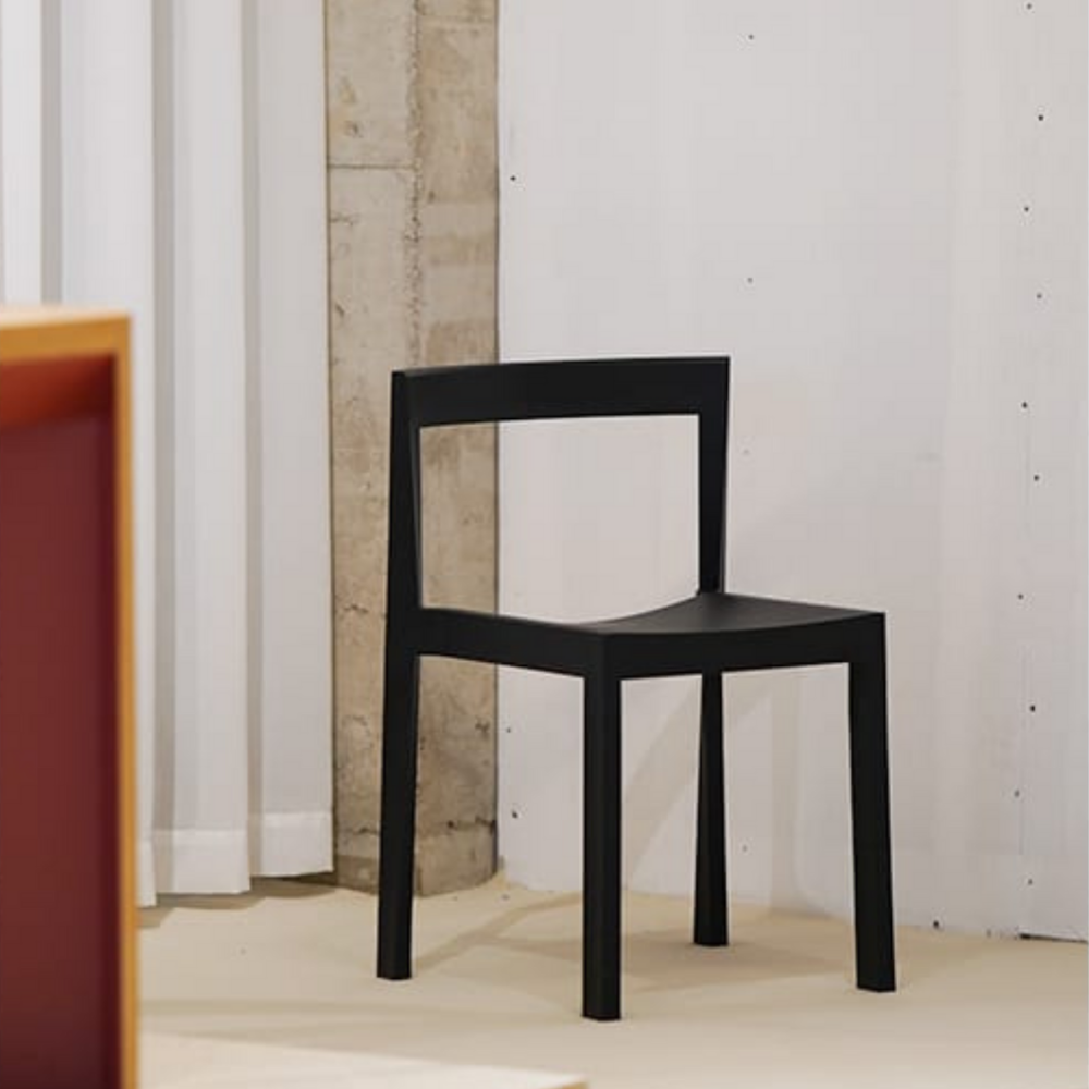Solid black wood chair CHARKL
