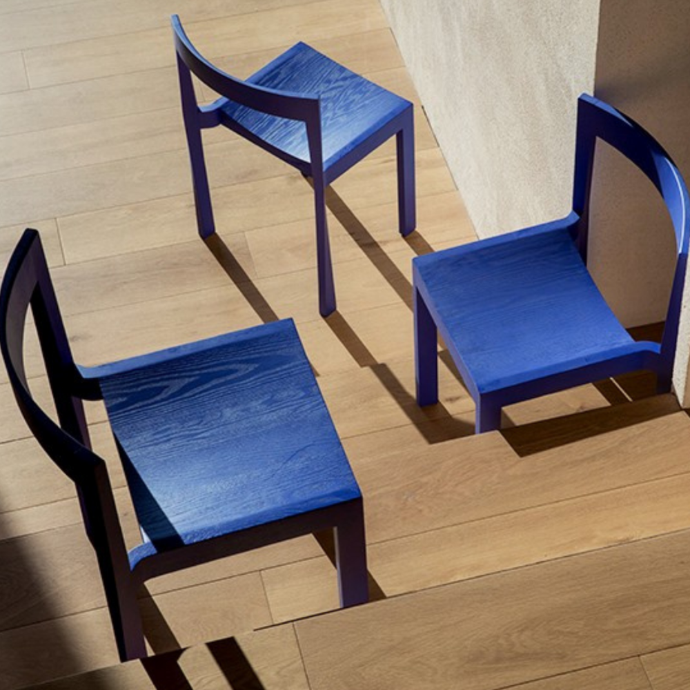 Solid black wood chair CHARKL