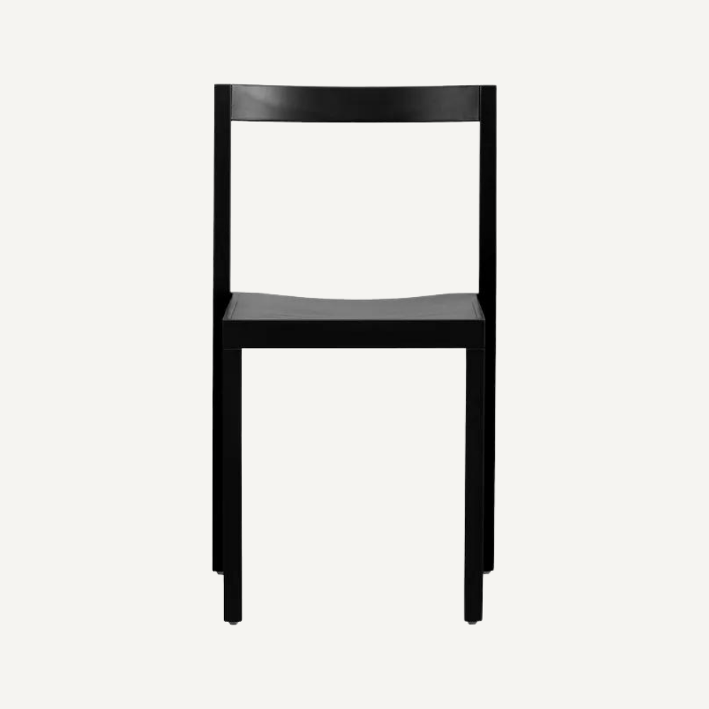 Solid black wood chair CHARKL
