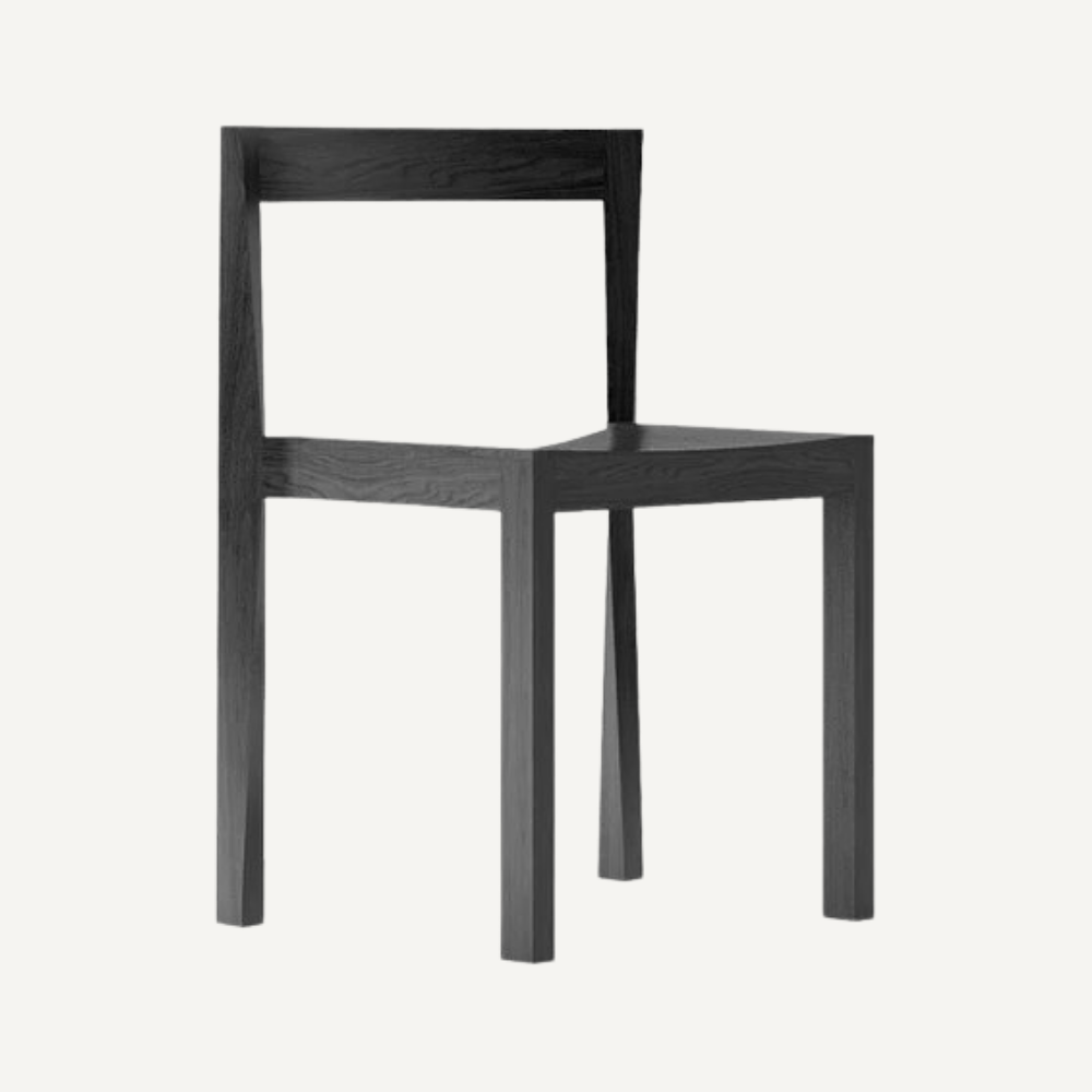 Solid black wood chair CHARKL