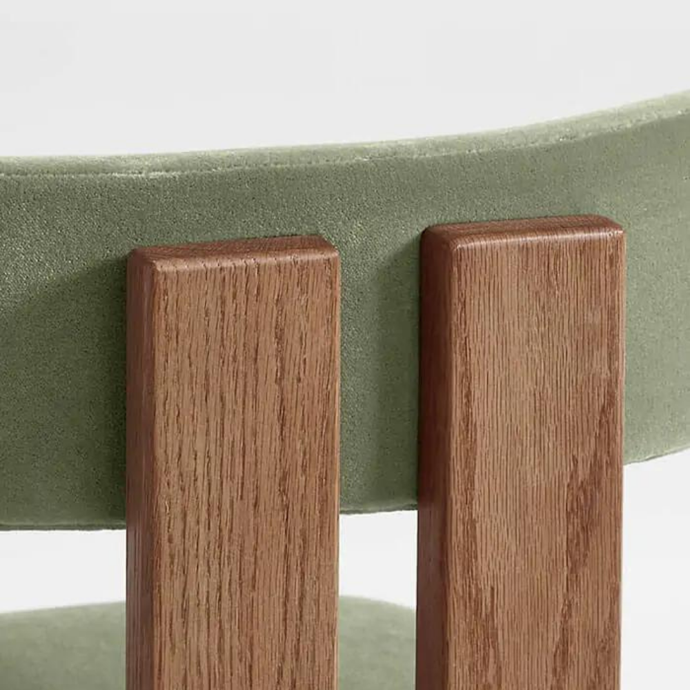 Wood and boucle wool chair LUNA