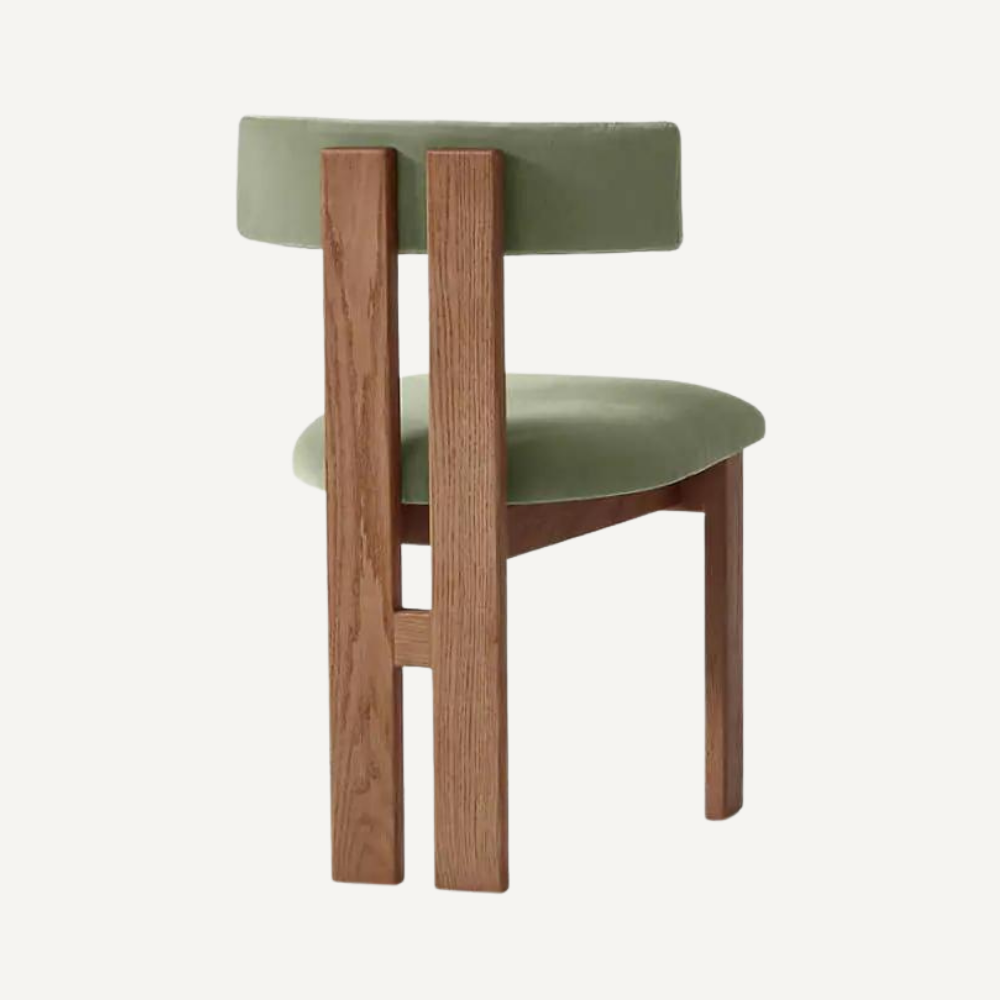 Wood and boucle wool chair LUNA
