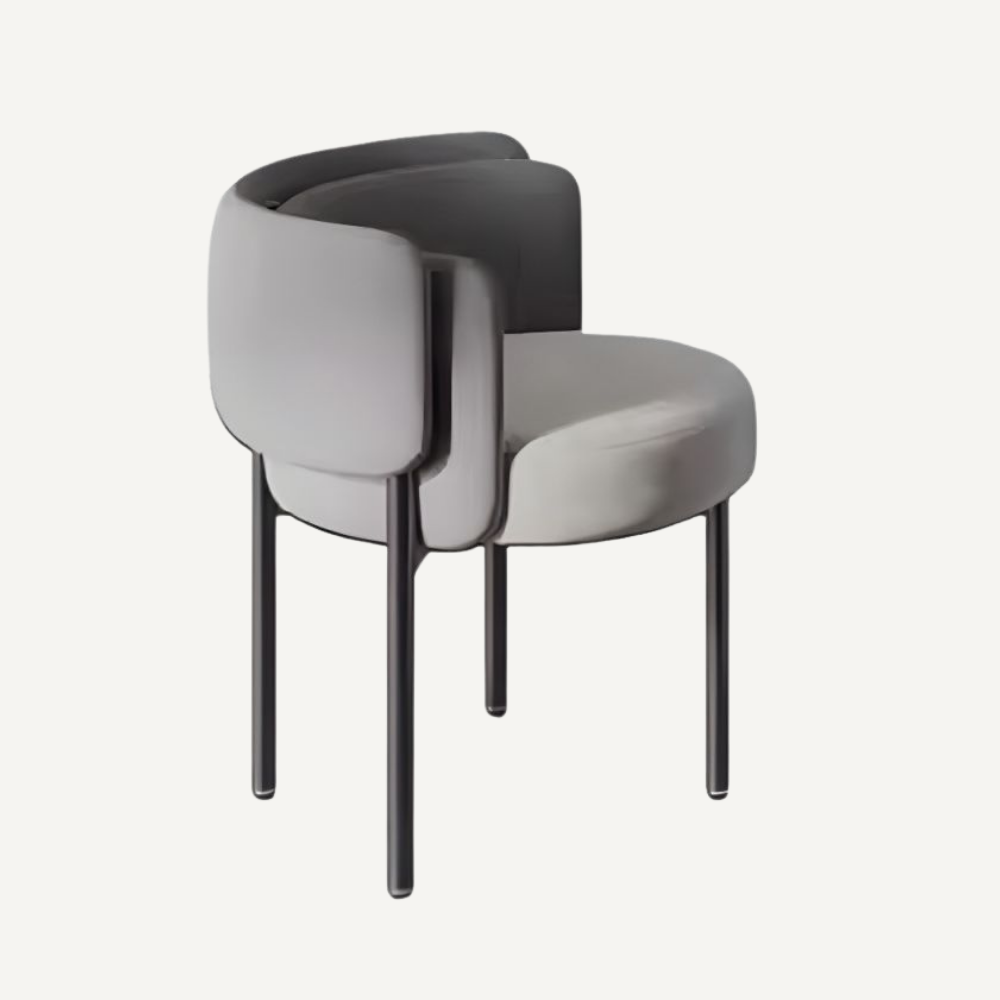 Leather and metal armchair MILANO