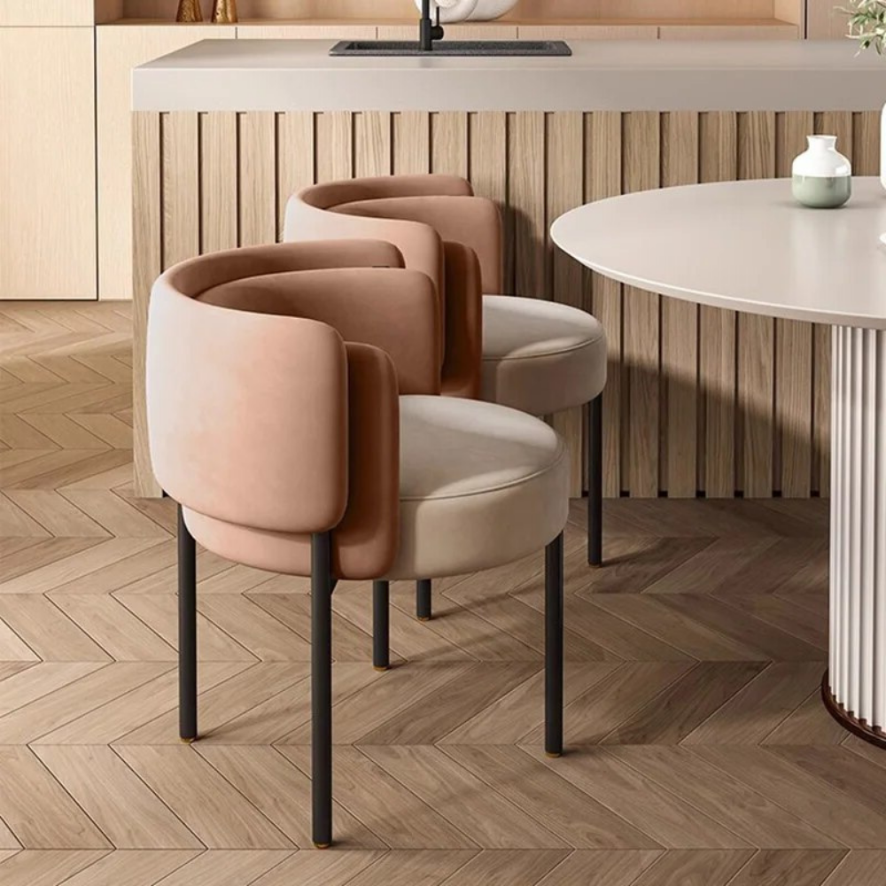 Leather and metal armchair MILANO