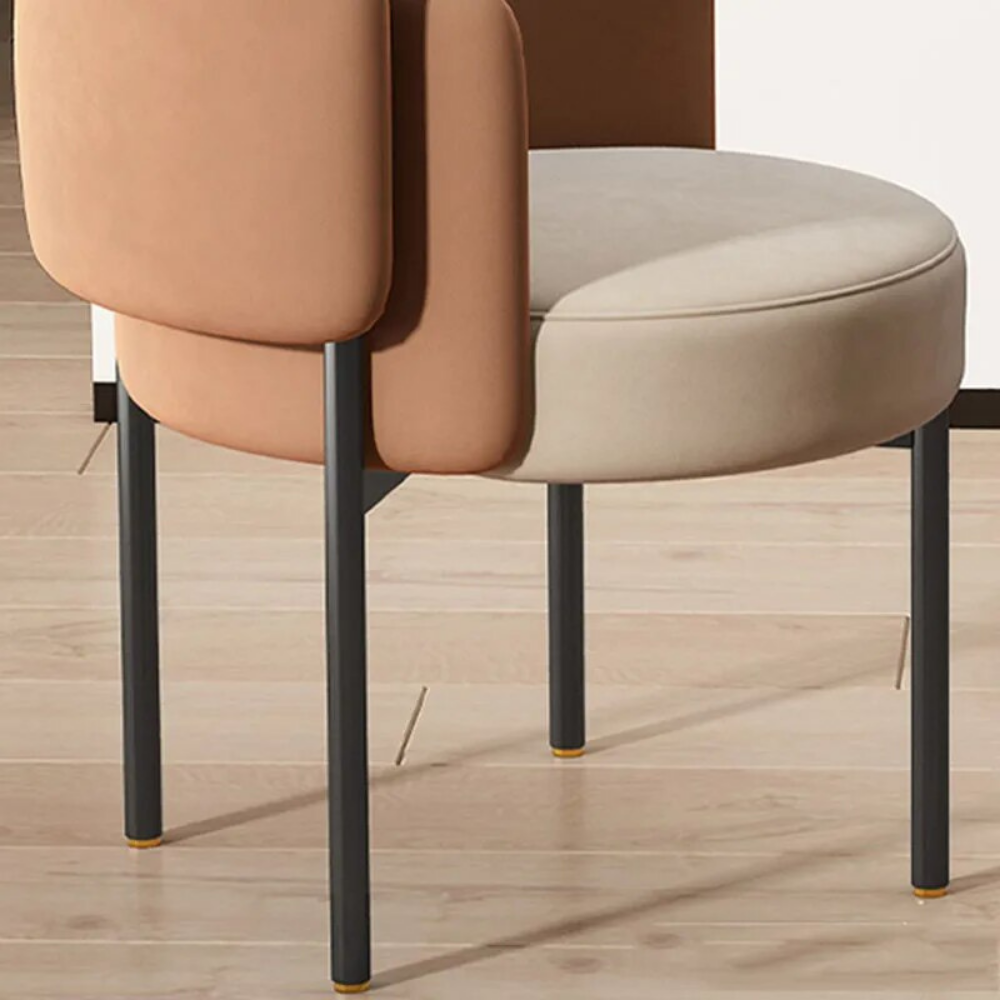 Leather and metal armchair MILANO