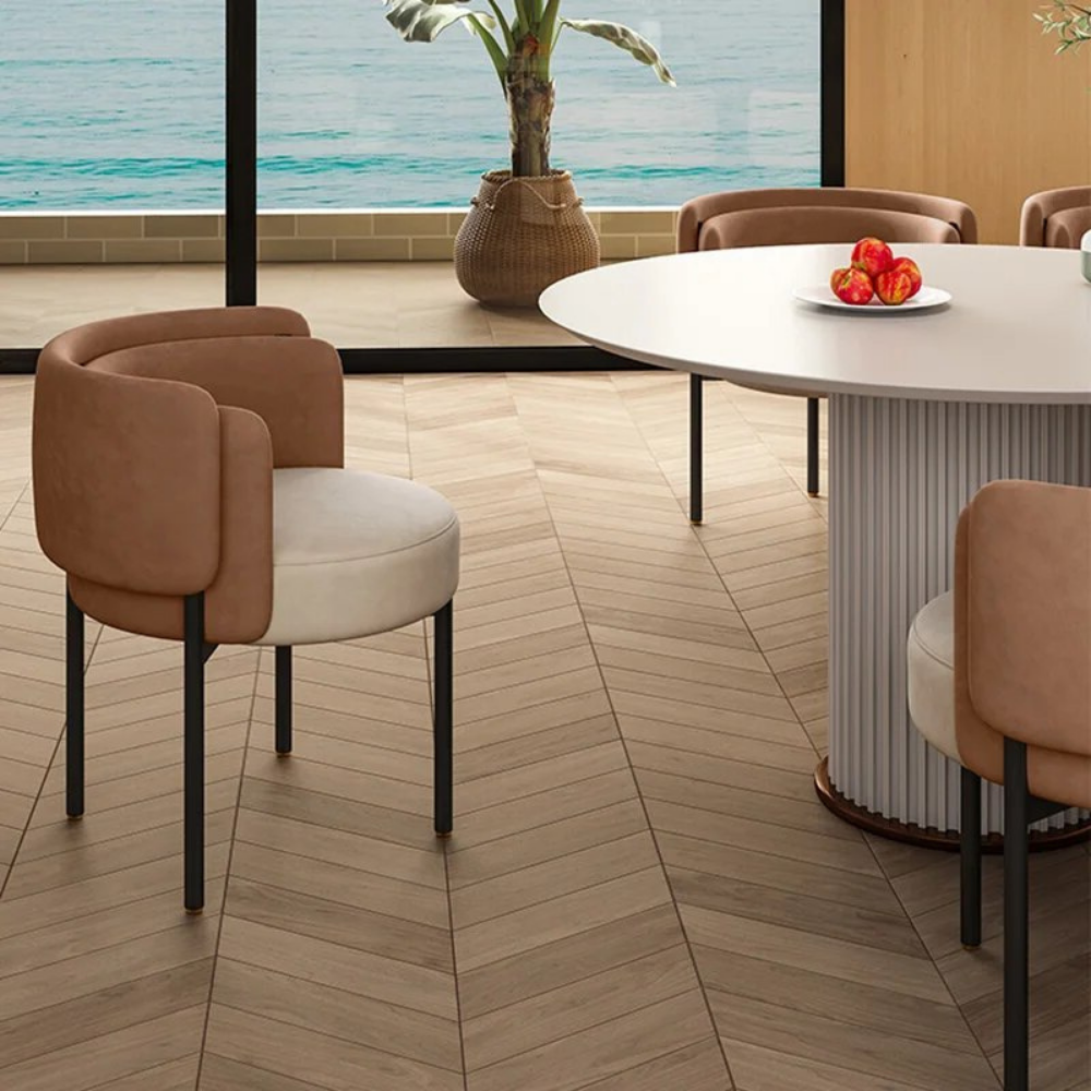 Leather and metal armchair MILANO