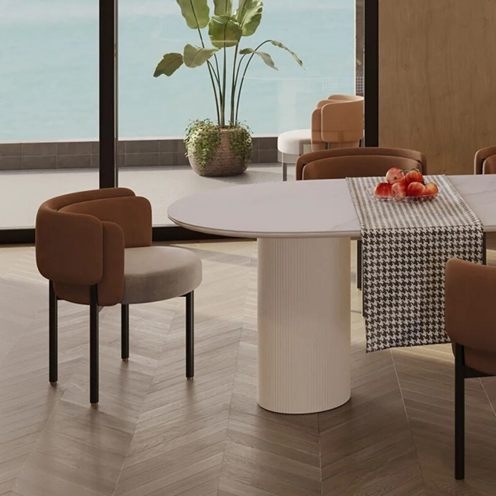 Leather and metal armchair MILANO