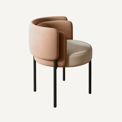 Leather and metal armchair MILANO