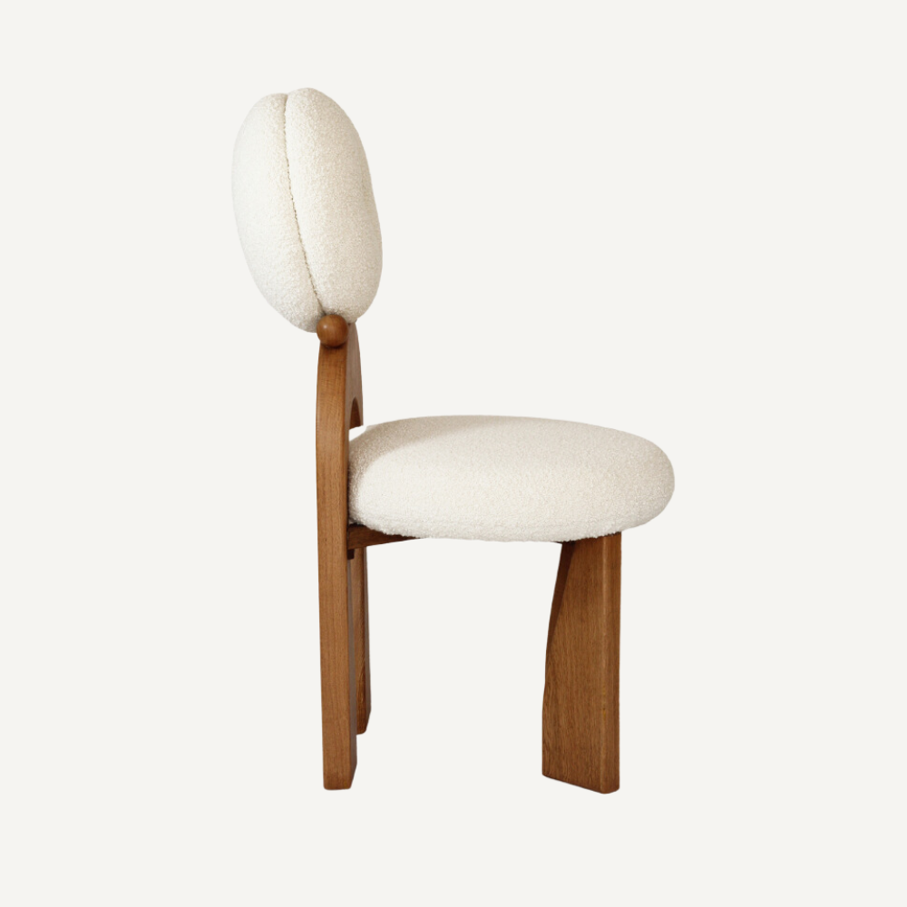 Round design chair in bouclé wool RONDINA