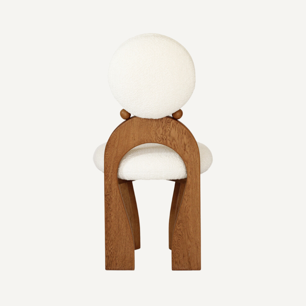 Round design chair in bouclé wool RONDINA