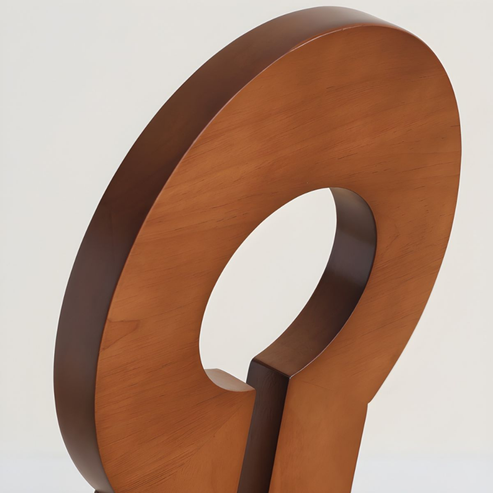 Design chair in wood and boucle wool GALICIA