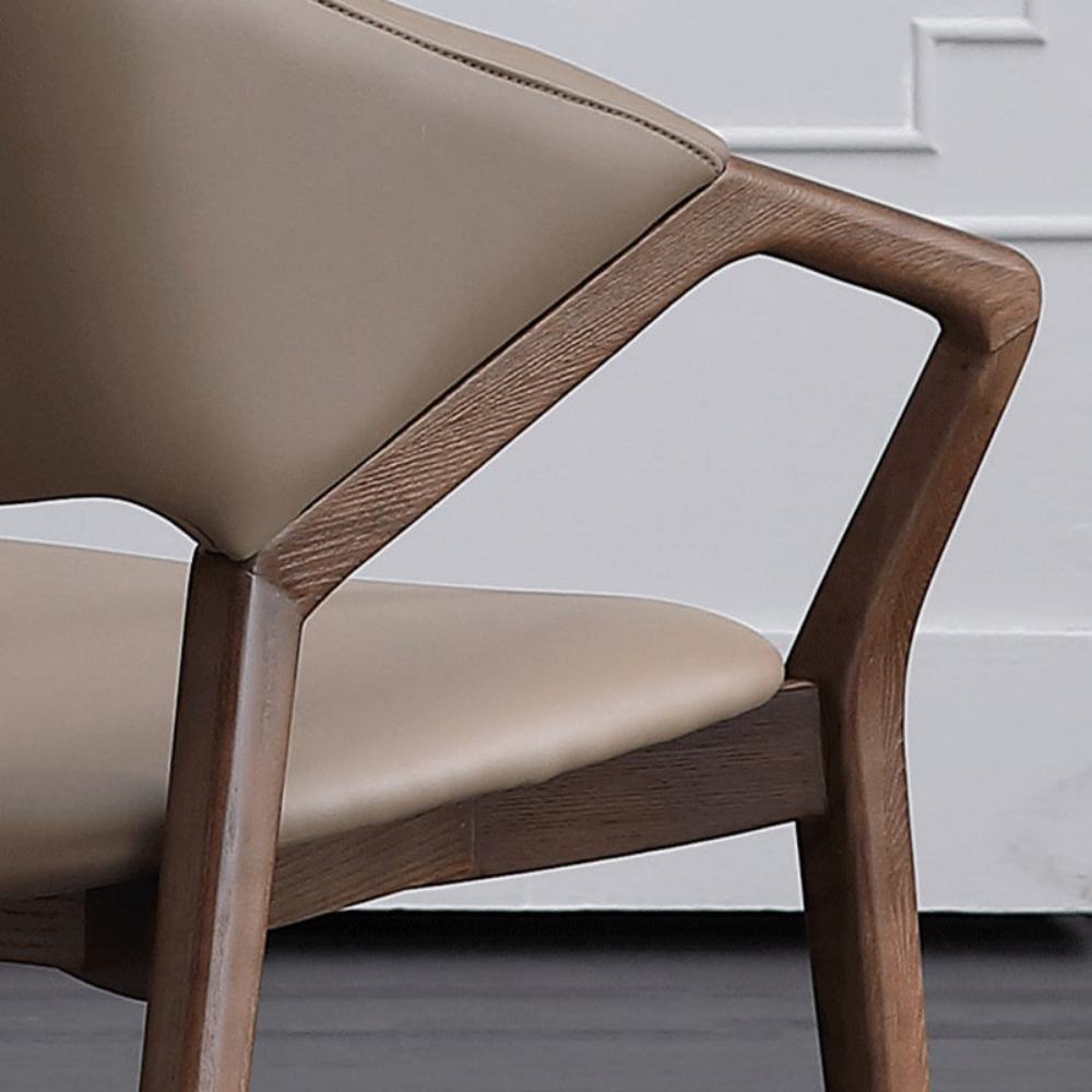 Leather and wood chair PRESIDIA