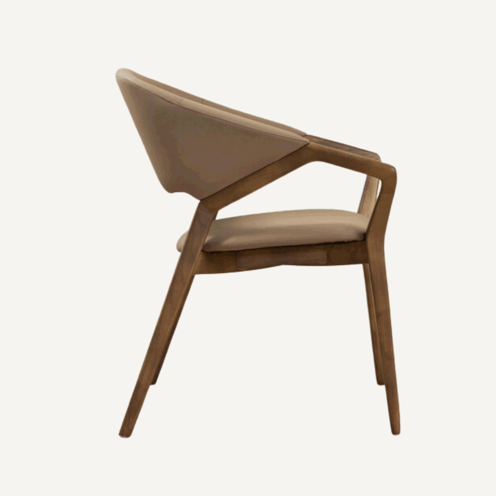 Leather and wood chair PRESIDIA