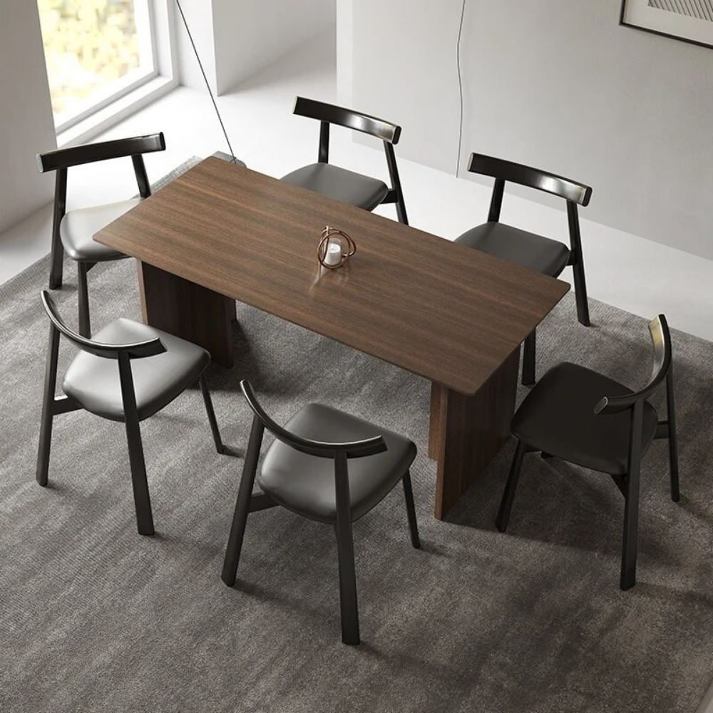 LASSIK leather and wood chair