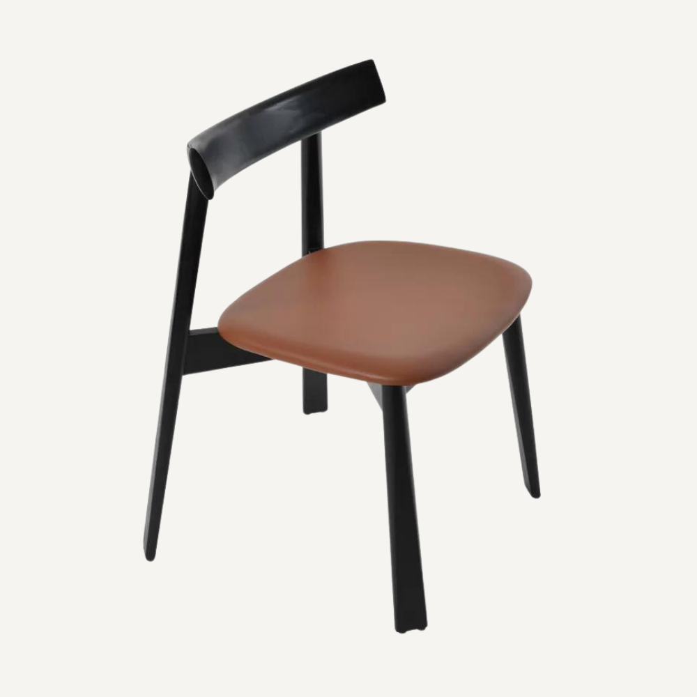 LASSIK leather and wood chair