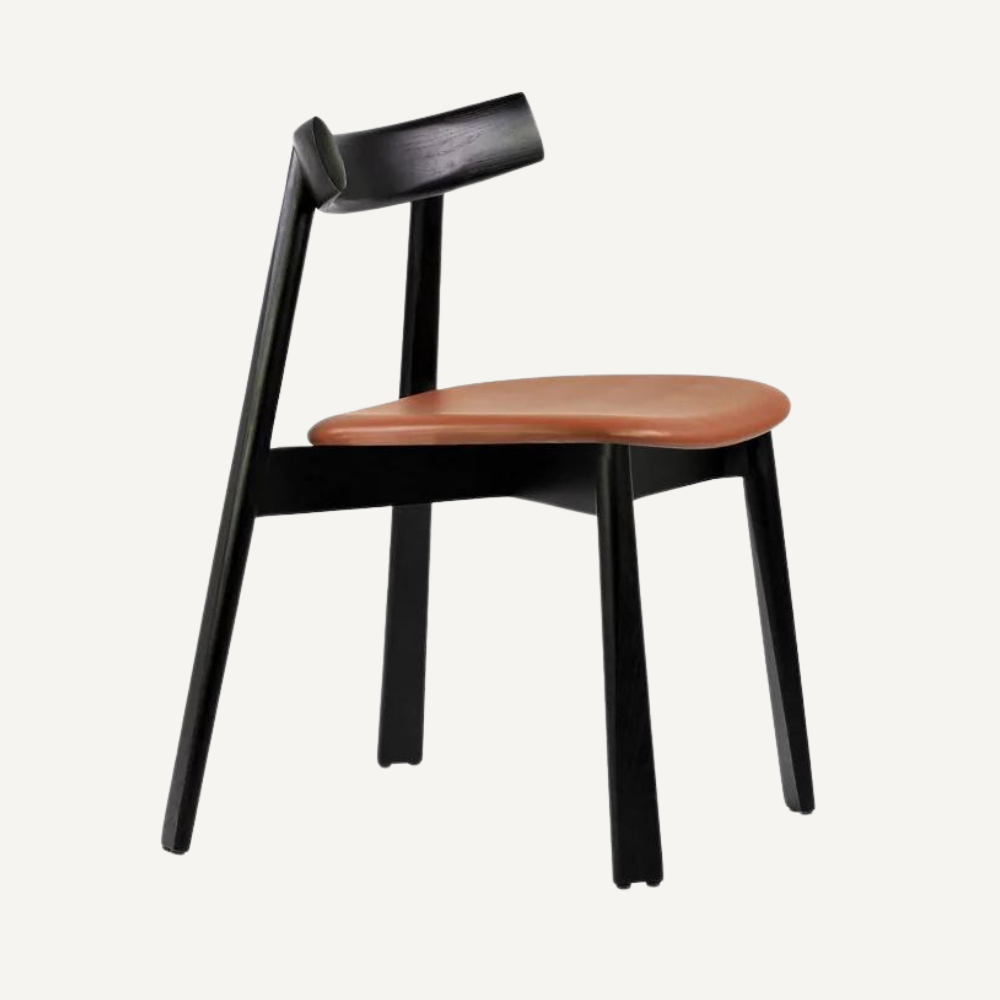 LASSIK leather and wood chair