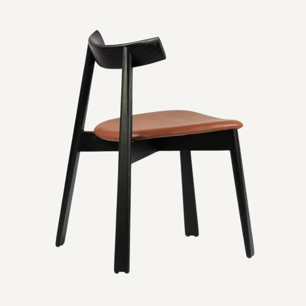 LASSIK leather and wood chair