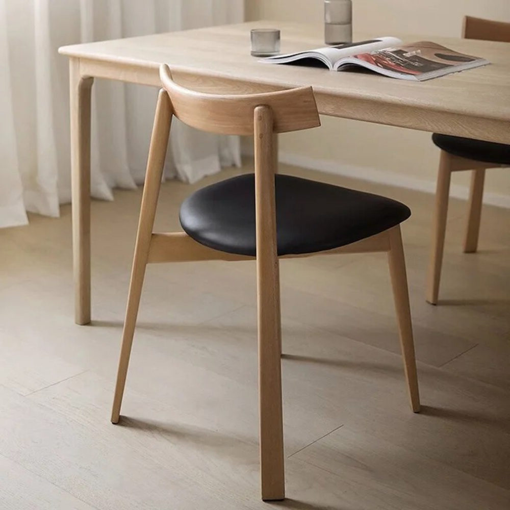 LASSIK leather and wood chair