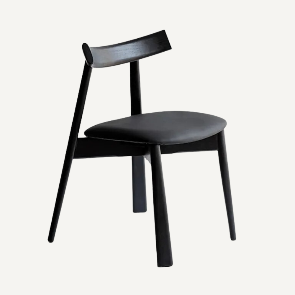 LASSIK leather and wood chair