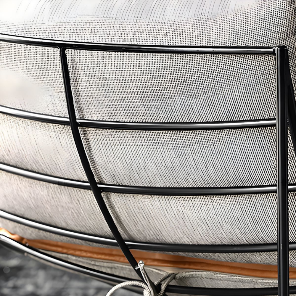 Metal and leather lounge chair MANHATTAN