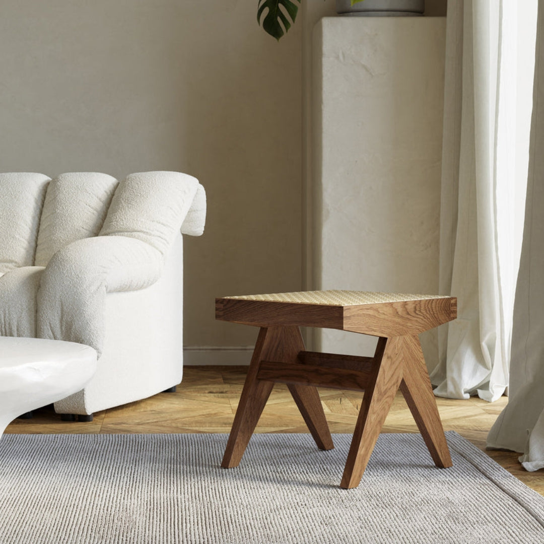 Jeanne low cane stool