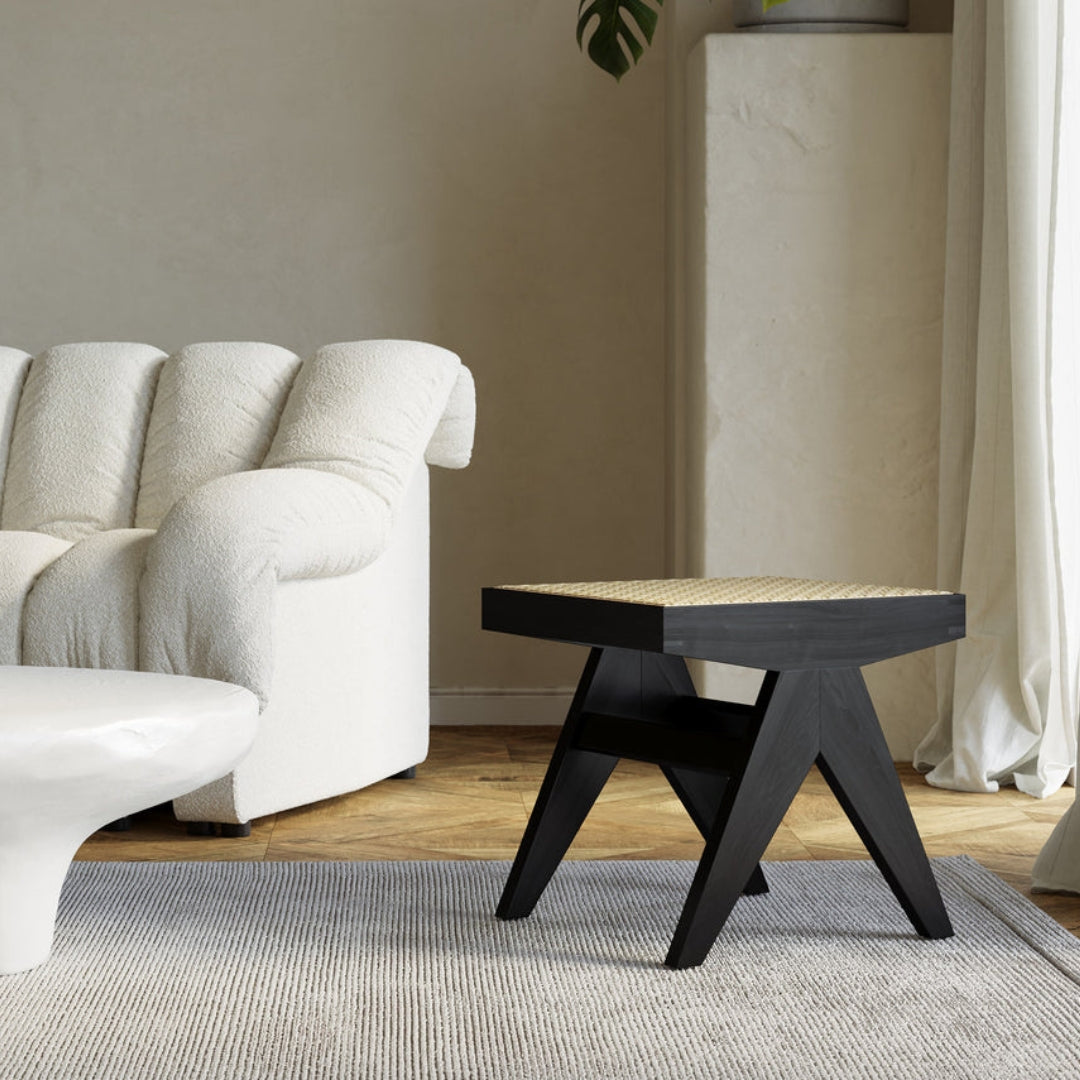 Jeanne low cane stool