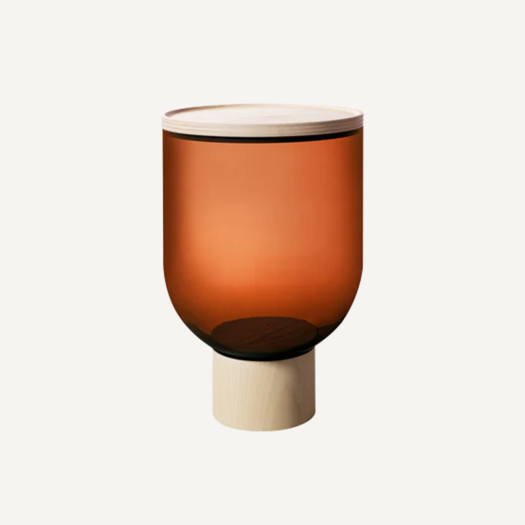 Khon wood and Glass Side table