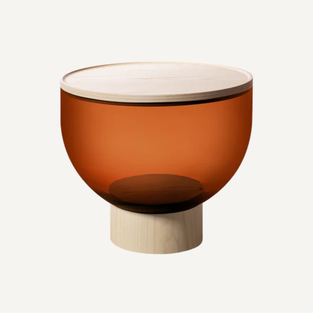 Khon wood and Glass Side table