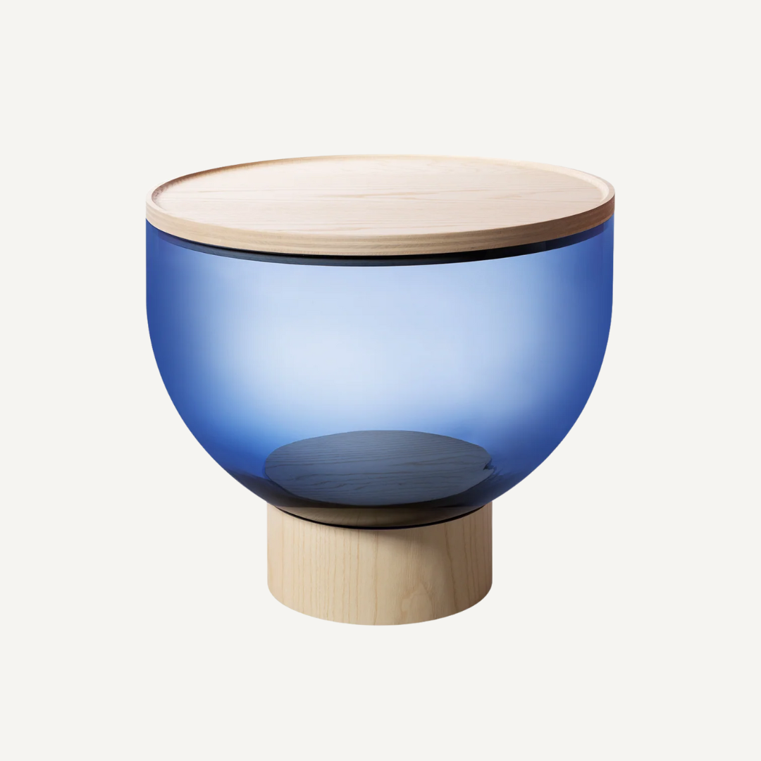 Khon wood and Glass Side table