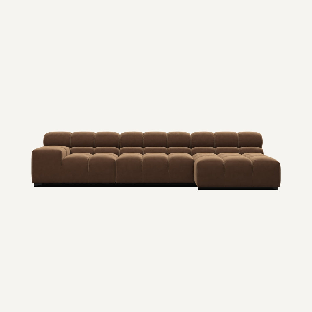 Large Corner Modular Sofa with Chaise 368 cm x 150 cm – 4 seats – Tully