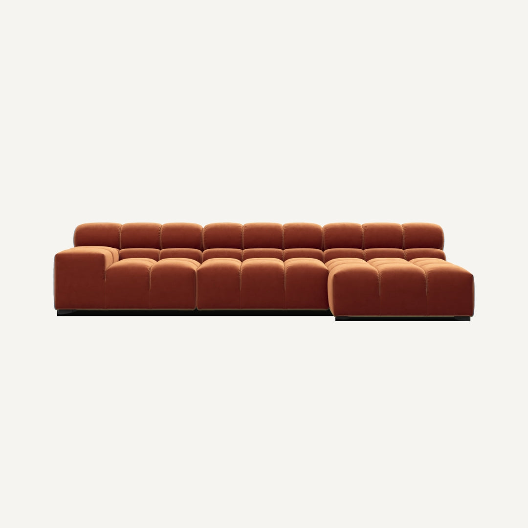 Large Corner Modular Sofa with Chaise 368 cm x 150 cm – 4 seats – Tully