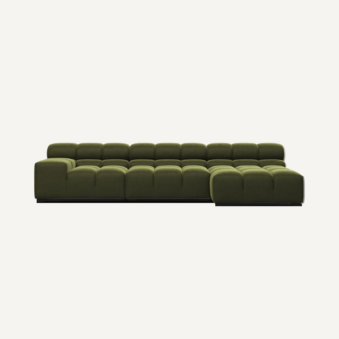 Large Corner Modular Sofa with Chaise 368 cm x 150 cm – 4 seats – Tully