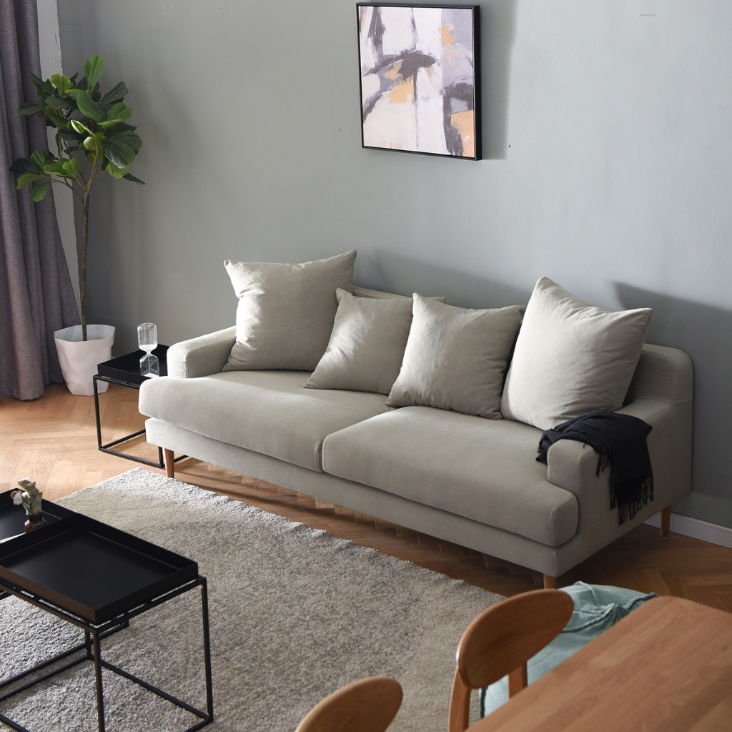 Lena 3-seater fabric sofa