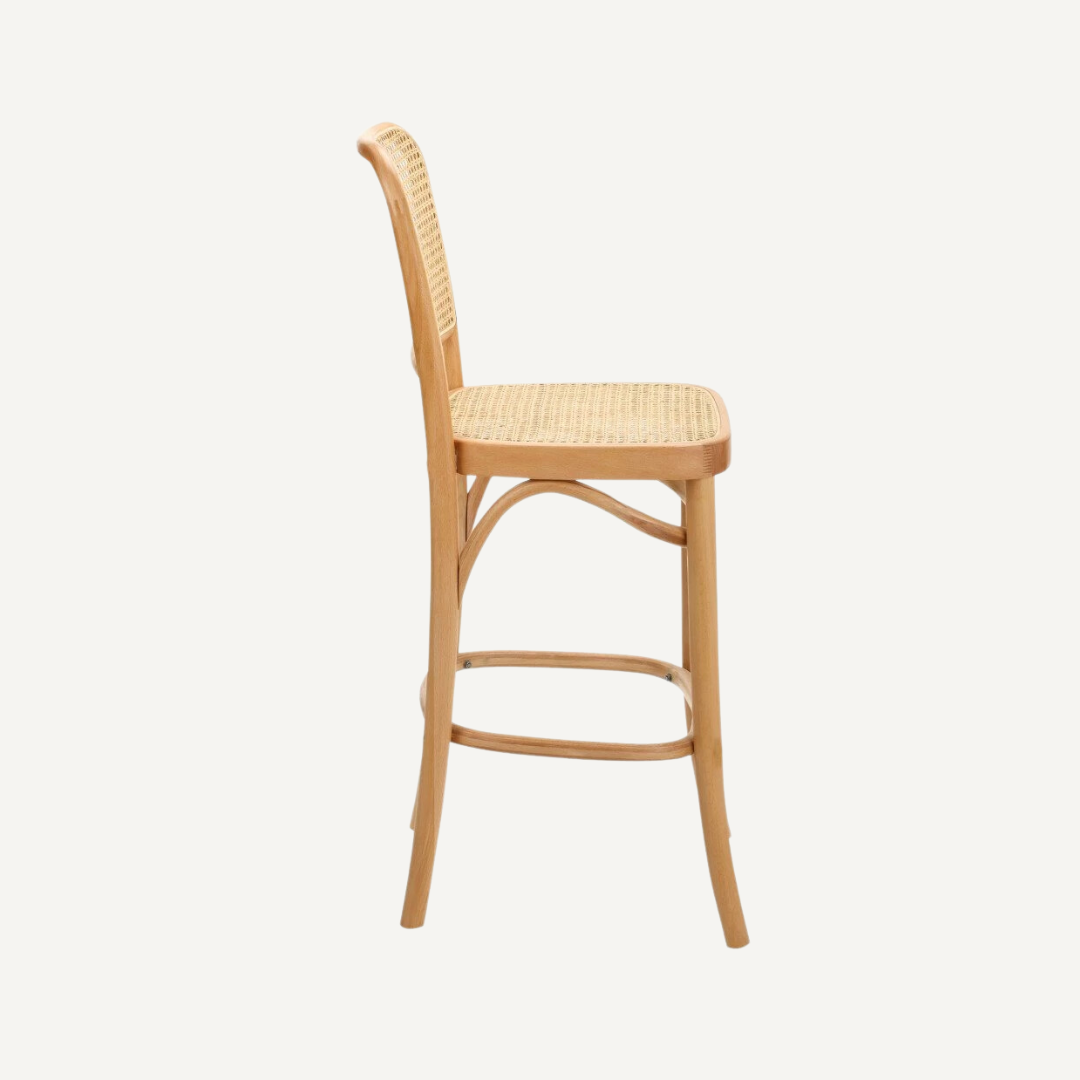 Lidia Cane wooden bar chair