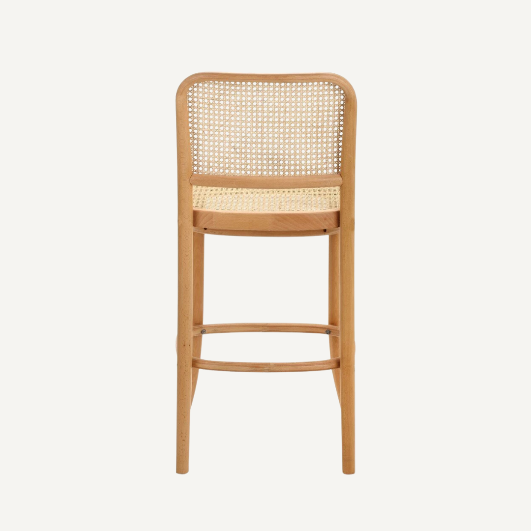 Lidia Cane wooden bar chair