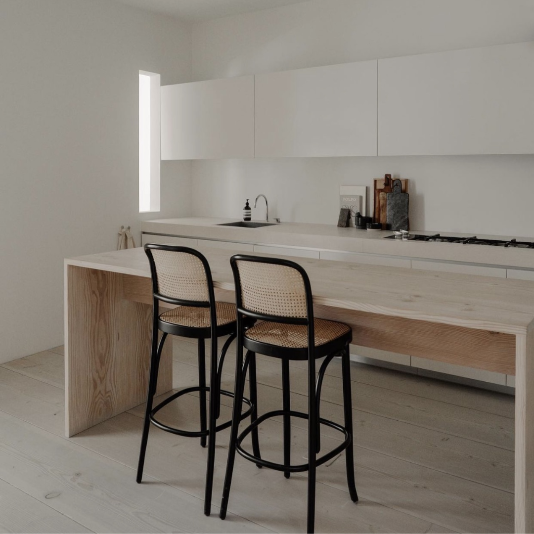 Lidia Cane wooden bar chair