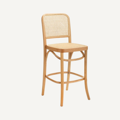 Lidia Cane wooden bar chair