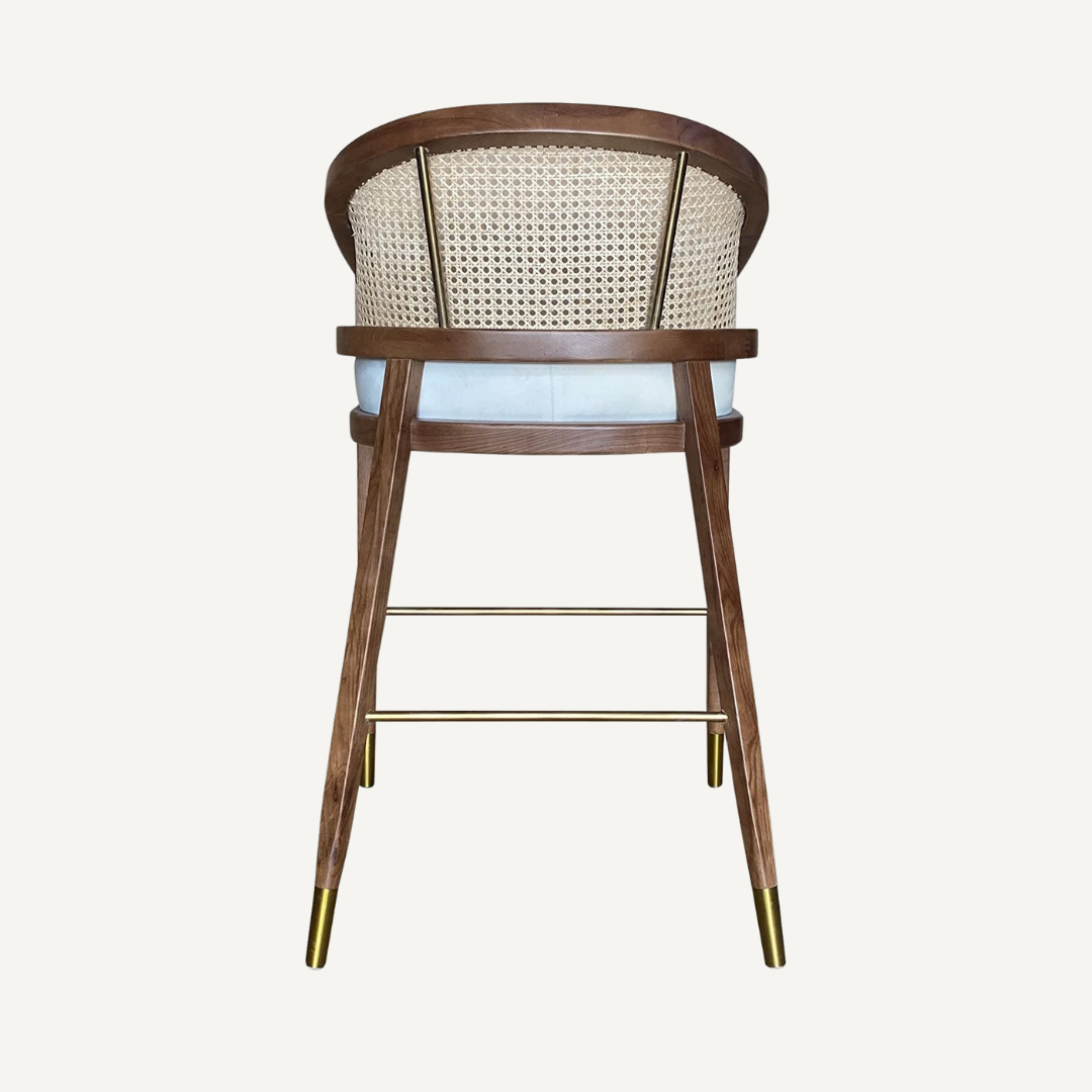 MARY Wood and cane Bar stool