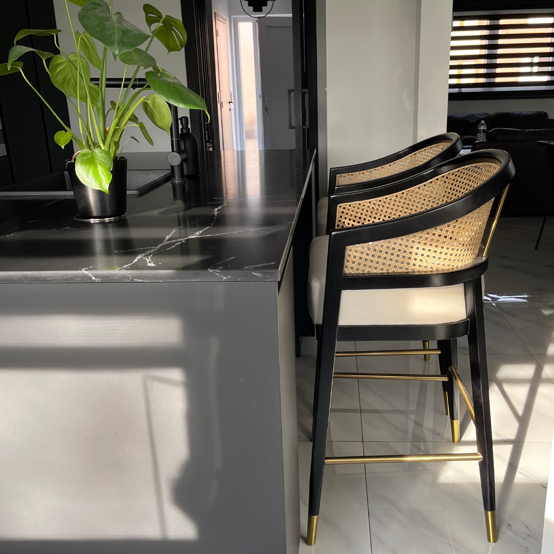 MARY Wood and cane Bar stool