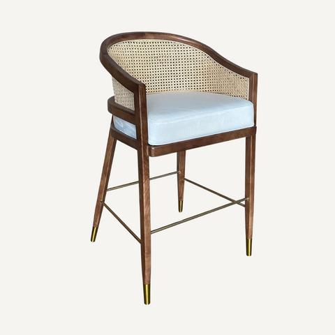 MARY Wood and cane Bar stool