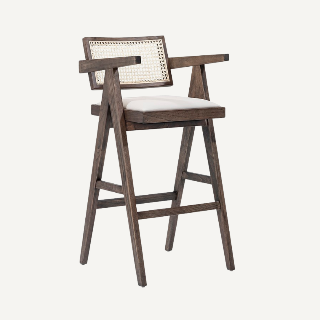 Mansfieldwood and cane bar chair