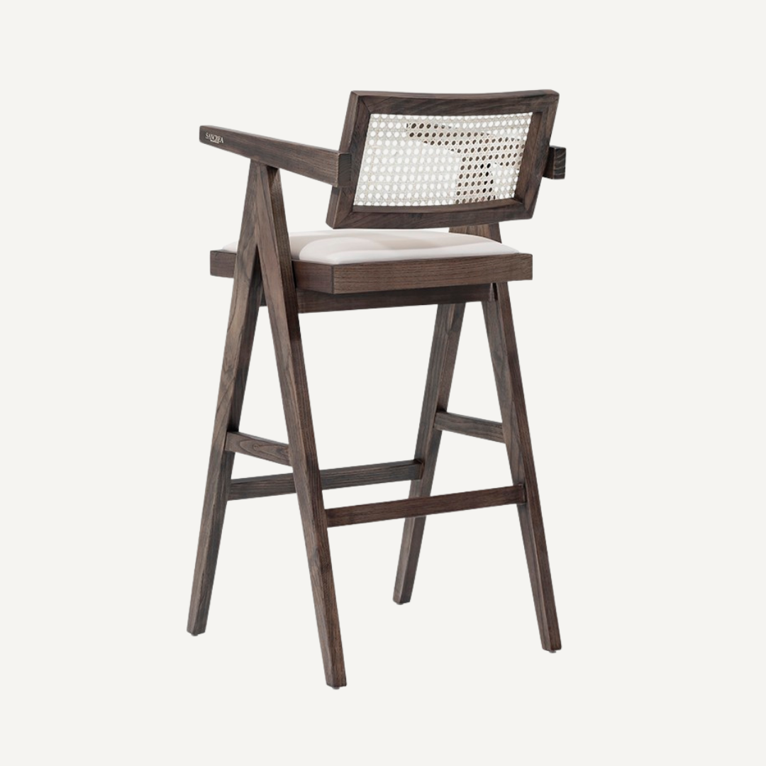 Mansfieldwood and cane bar chair
