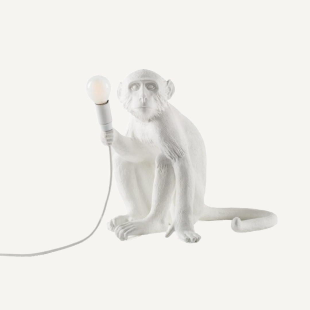 Monkey seated table lamp
