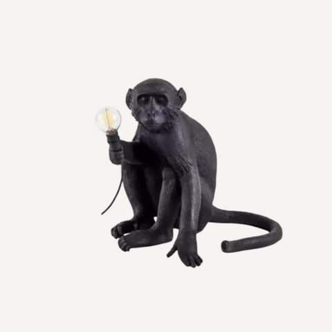 Monkey seated table lamp