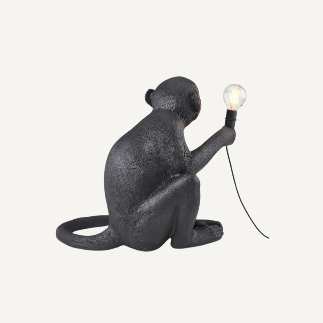 Monkey seated table lamp