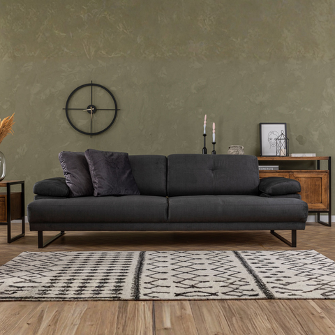Mustang - Anthracite 3-Seater Sofa - Anthracite