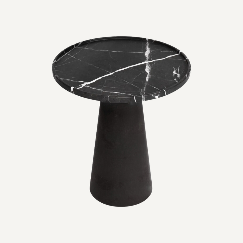 Solid black marble coffee table - Modern side table |Diiiz