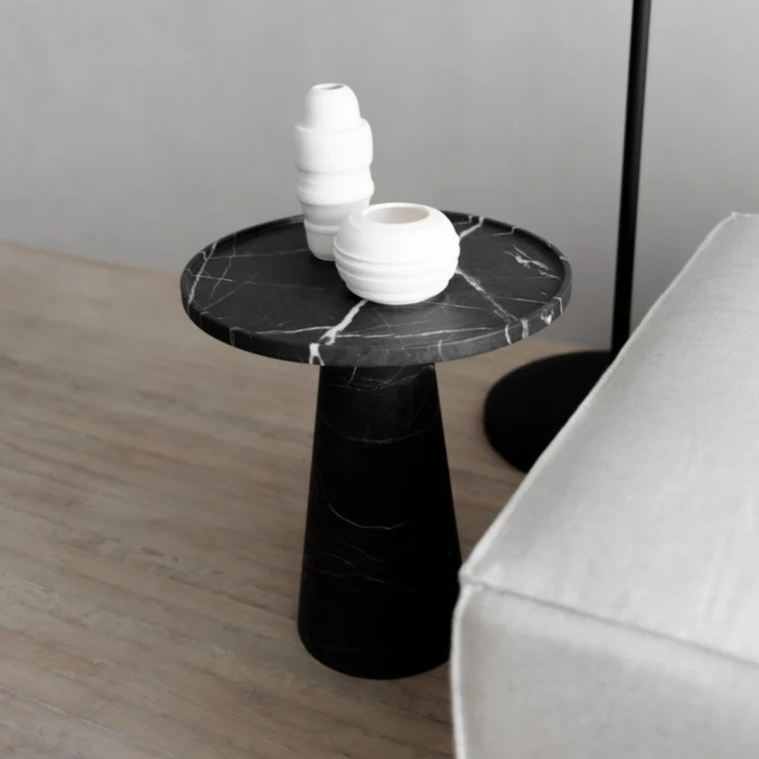 Naida black metal & Marble coffee table