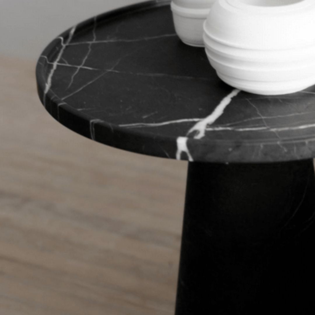 Naida black metal & Marble coffee table